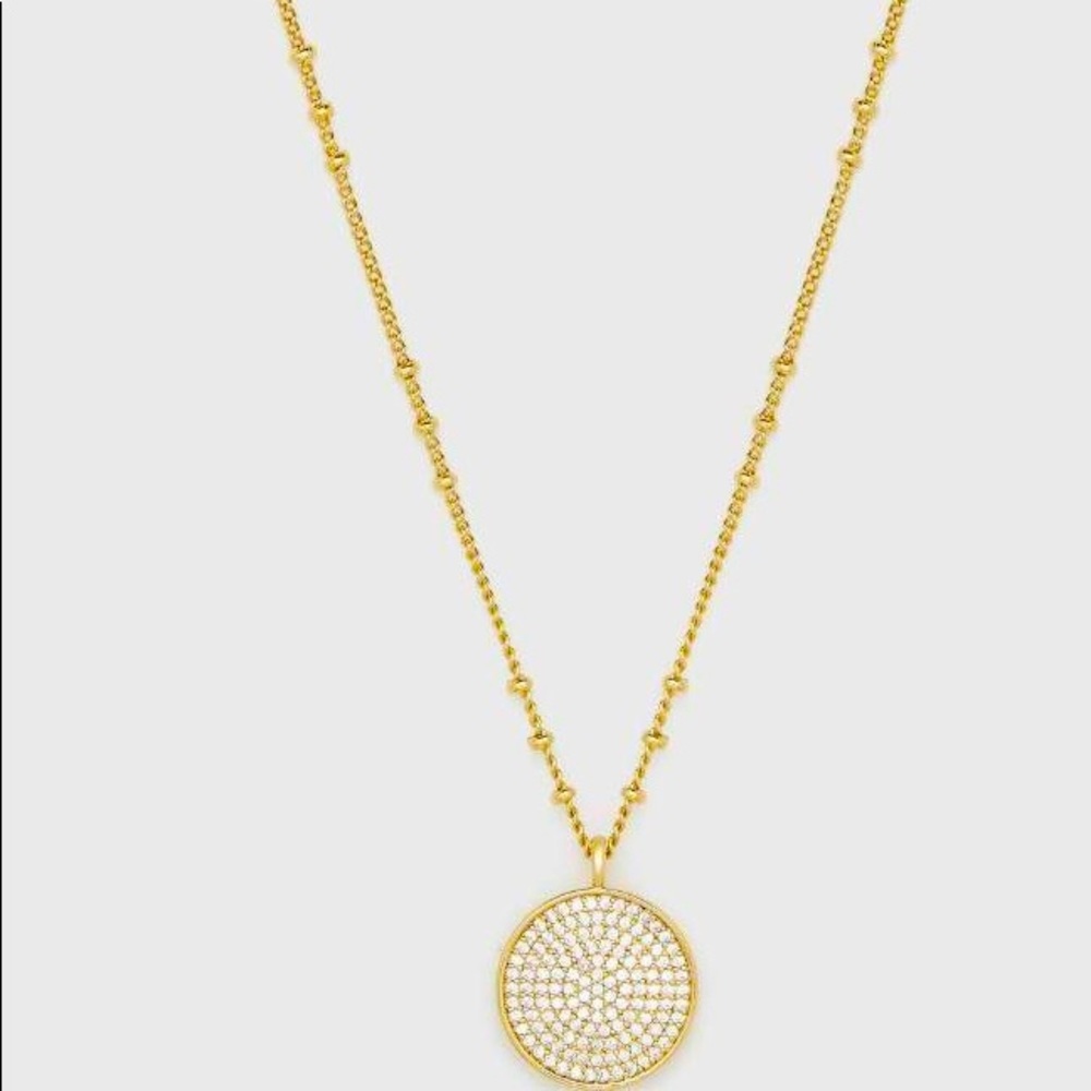 Gorjana pristine pave-encrusted coin necklace